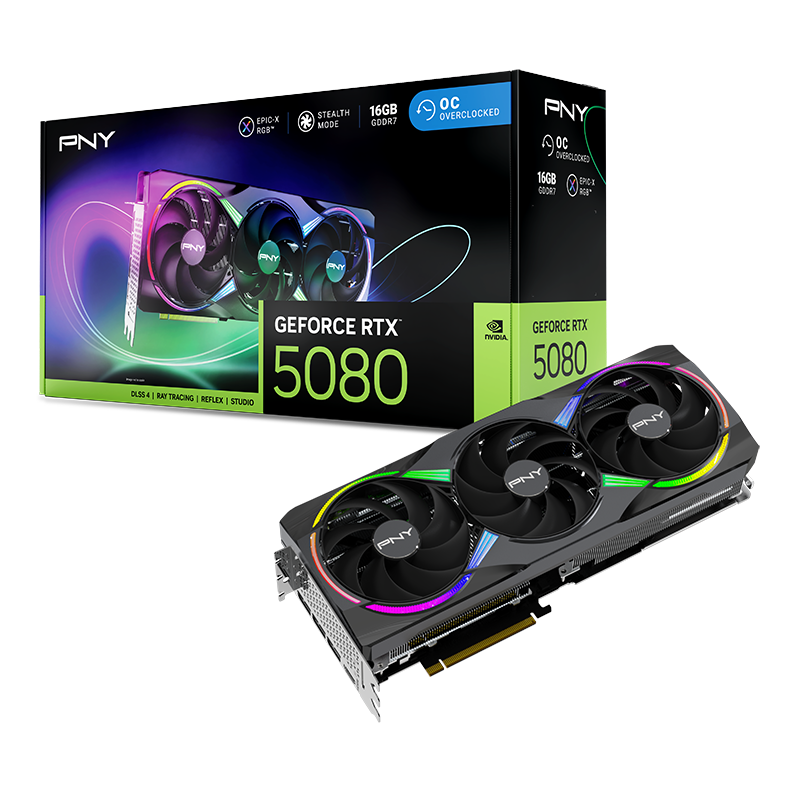 PNY GeForce RTX™ 5080 ARGB EPIC-X RGB™ OC Triple Fan